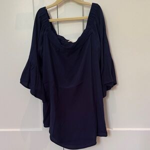 Off the Shoulder Navy Women's Top